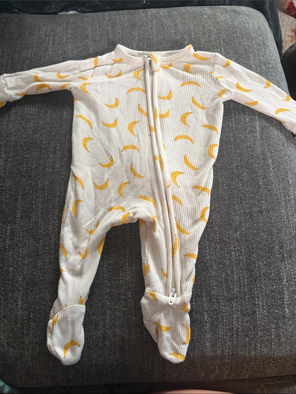 Caden lane Baby Footed One-Piece Sleeper in Yellow Banana Print